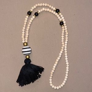 Wooden Bead Long Necklace